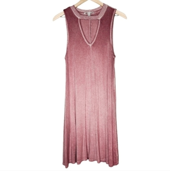 American Eagle AEO Pink Keyhole Tank Dress Dusty Rose Women's XXS Soft Flowy EUC - Picture 5 of 10
